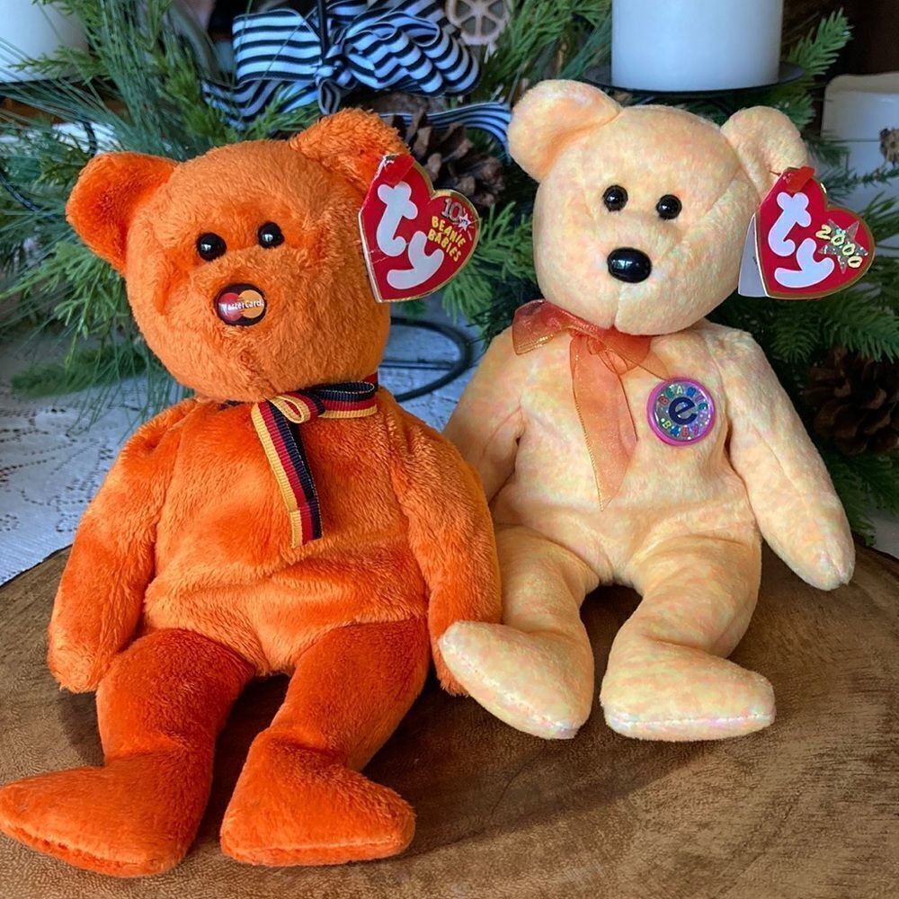 Two Ty Beanie Babies Mastercard & E-Bay Bears